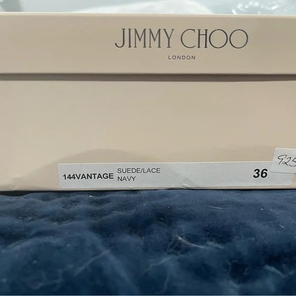 Jimmy Choo Vantage Suede Lace Navy Heels size 6 - Picture 8 of 10
